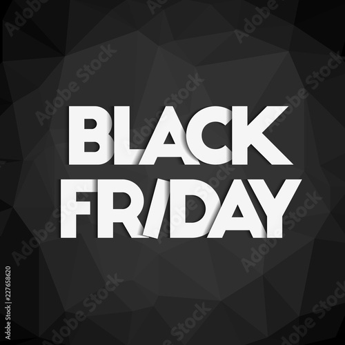 Black Friday lettering on dark low poly background