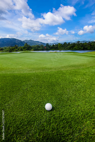 Golf ball on course