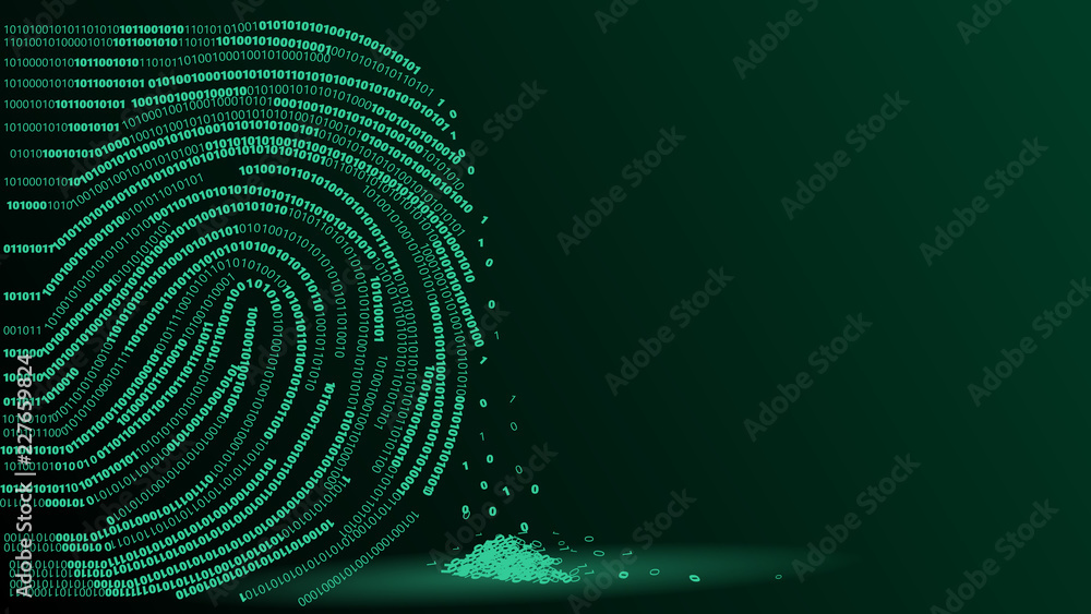 fingerprint digital footprint vector illustration - obrazy, fototapety, plakaty 