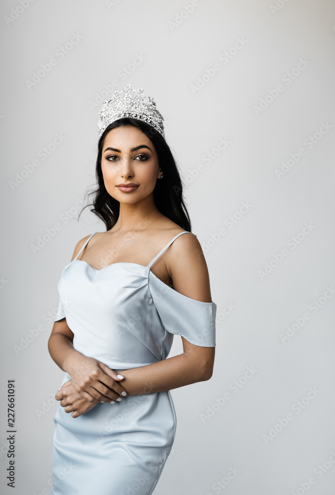 Winner Dayan Omuralieva poses in the 2015 Miss Kyrgyz beauty pageant in  Bishkek, Kyrgyzstan, on