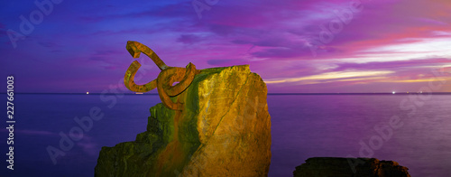 Dawn in the Comb of the Wind (Peine del Viento in Spanish) sculpture in San Sebastian photo