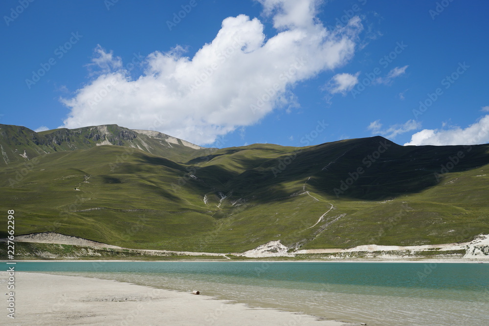 Lake Kezenoy-am in the Caucasus Mountains of Chechnya in Russia. Lake Kezenoy-am in the Caucasus Mountains of Chechnya in Russia.