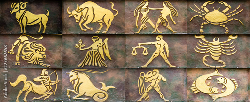 12 zodiac sign background