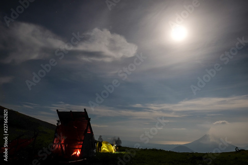 The Full Moon Over Momotombo, El Hoyo Campsite photo