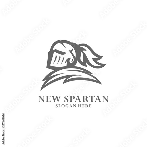 Spartan warrior logo design vector illustration. Warriors sport team logo design.