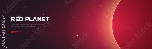 Red Planet, Mars. Astronomical galaxy space background. Vector Illustration.