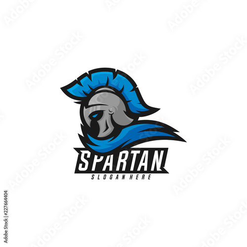 Spartan warrior logo design vector illustration. Warriors sport team logo design.