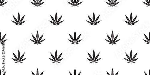 Marijuana seamless pattern vector Weed cannabis leaf scarf isolated repeat wallpaper tile background © CNuisin