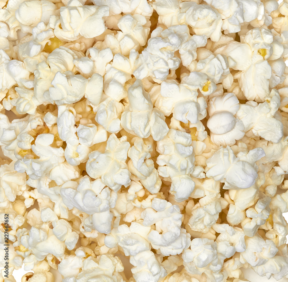 Popcorns isolated on white background Popcorns isolated on white background