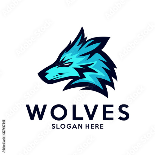Modern professional Wolf logo for a sport team. Wolf logo vector illustration.