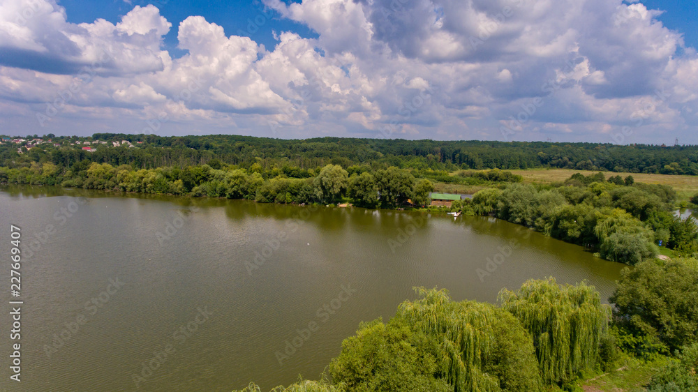 Fototapeta Aerial view lake. Natural background.