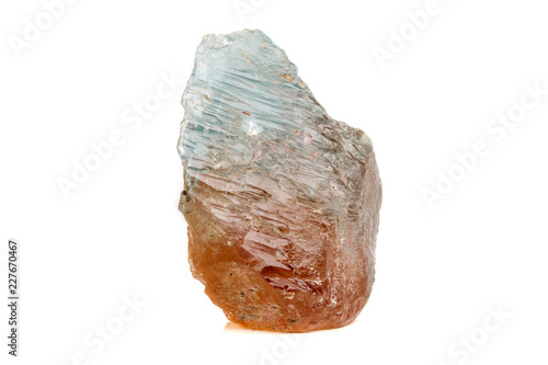 Macro mineral stone Topaz on a white background