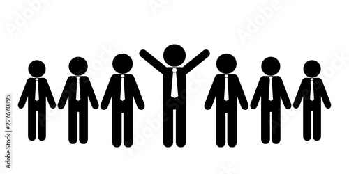 Leadership concept vector illustration with people icons in flat style