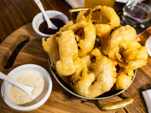 crispy dish of Italian fried onion rings