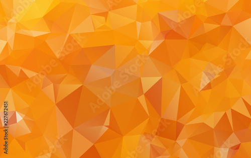 Light Orange vector polygonal illustration, which consist of triangles. Triangular design for your business. Creative geometric background