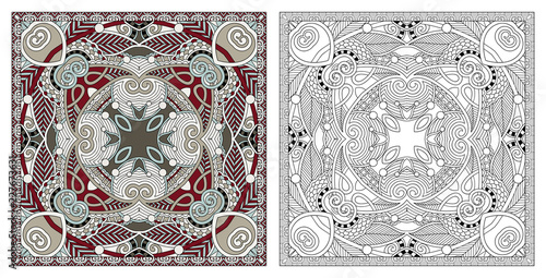 coloring pages, coloring book for adults, authentic carpet desig