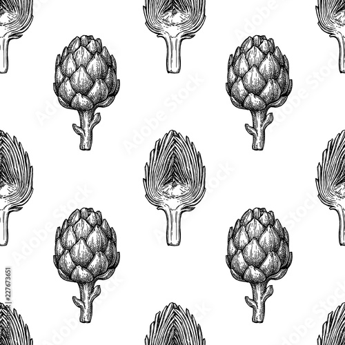 Seamless pattern with artichoke.