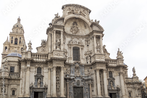 front facade of the cathedral of Murcia, Spain