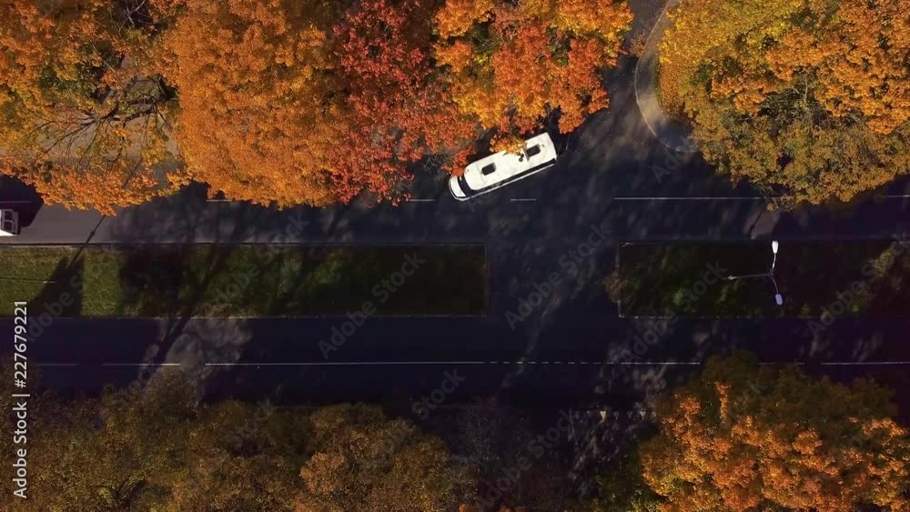 Time lapse: Traffic in autumn, aerial view Time lapse: Traffic in autumn, aerial view