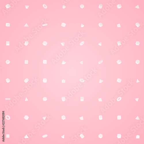 Light 3D Geometric Shapes Set Pattern Isolated on Pink Background. Science of Math and Geometry
