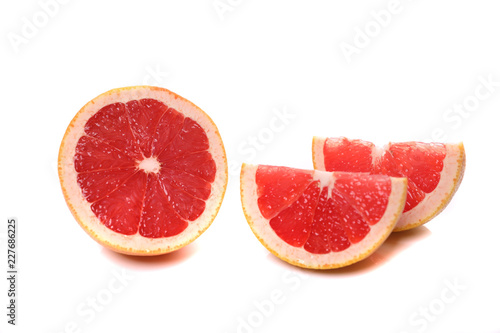 Grapefruit sliced isolated in white background