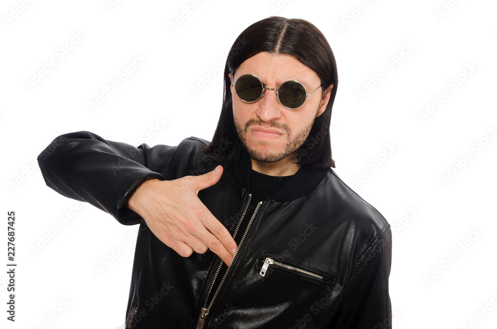 Aggressive angry man isolated on white Aggressive angry man isolated on white