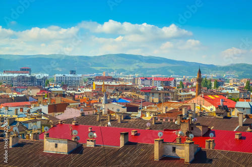 Beautiful aerial view on city Sivas, Turkey