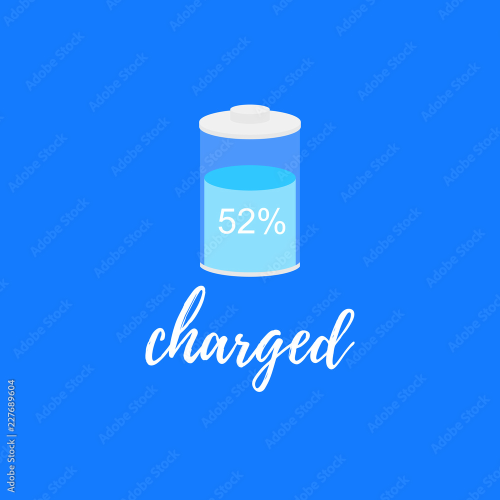 Vector Illustration. Isolated battery icon. 52% charged Vector Illustration. Isolated battery icon. 52% charged