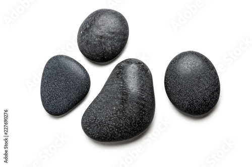 Fotografie, Obraz Four big black pebbles