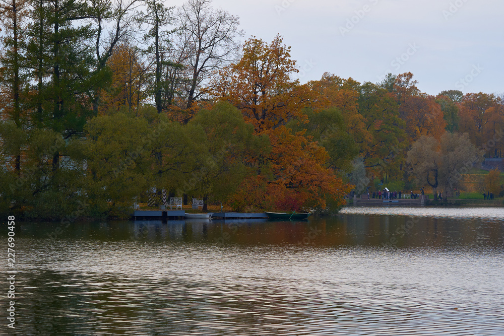 Bright autumn leaves on the trees in the park Bright autumn leaves on the trees in the park