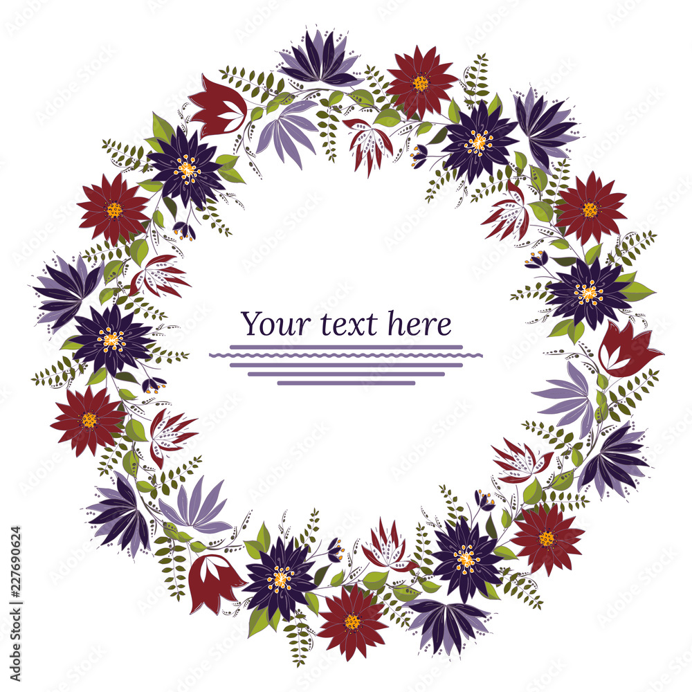 Fototapeta premium Floral garland, floral wreath