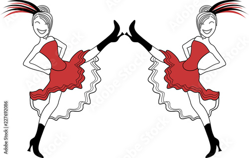 Two French Cancan dancers 