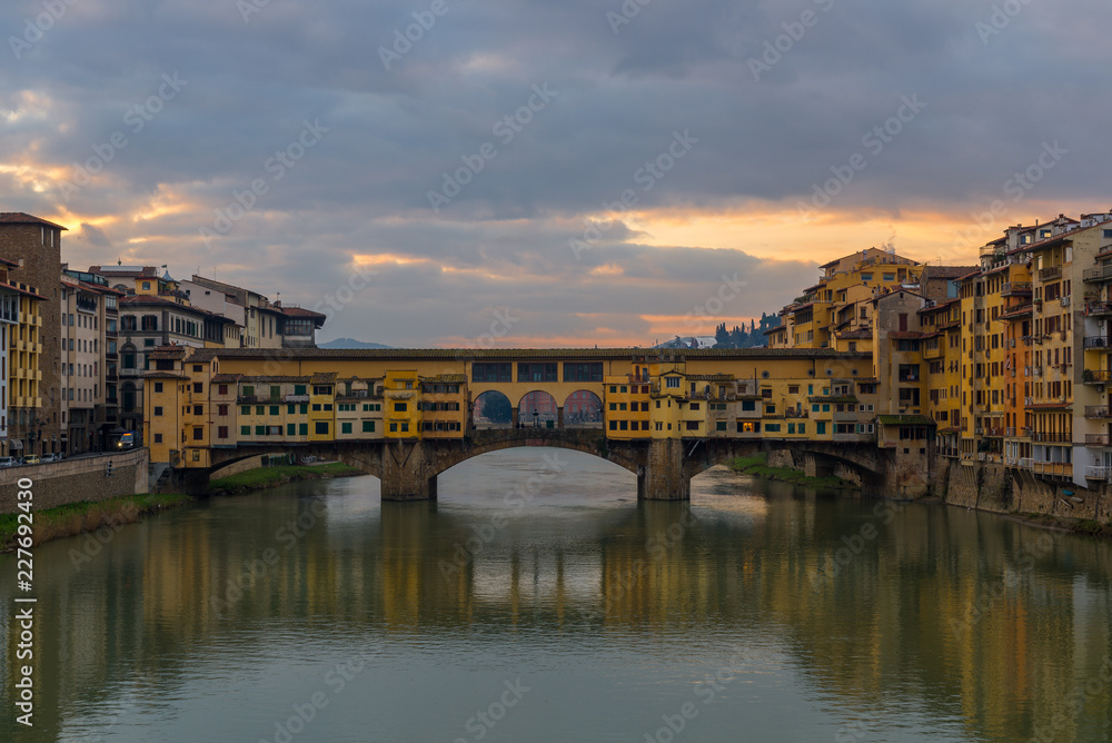 Ponte Vecchio Bridge over Arno river, Florence, Italy