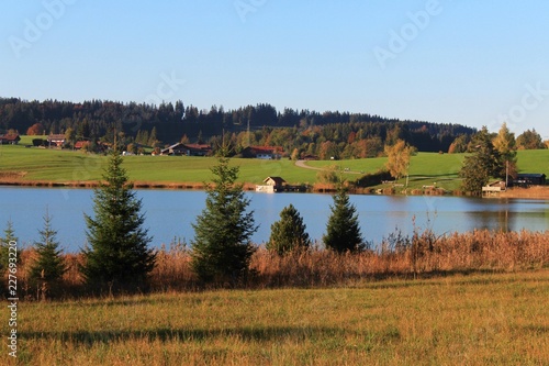 Herbstspaziergang am Weiher, Allgäu, Bayern