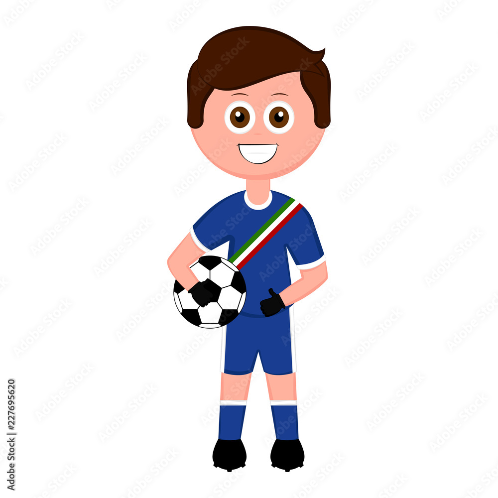 Soccer player with a soccer ball. Vector illustration design