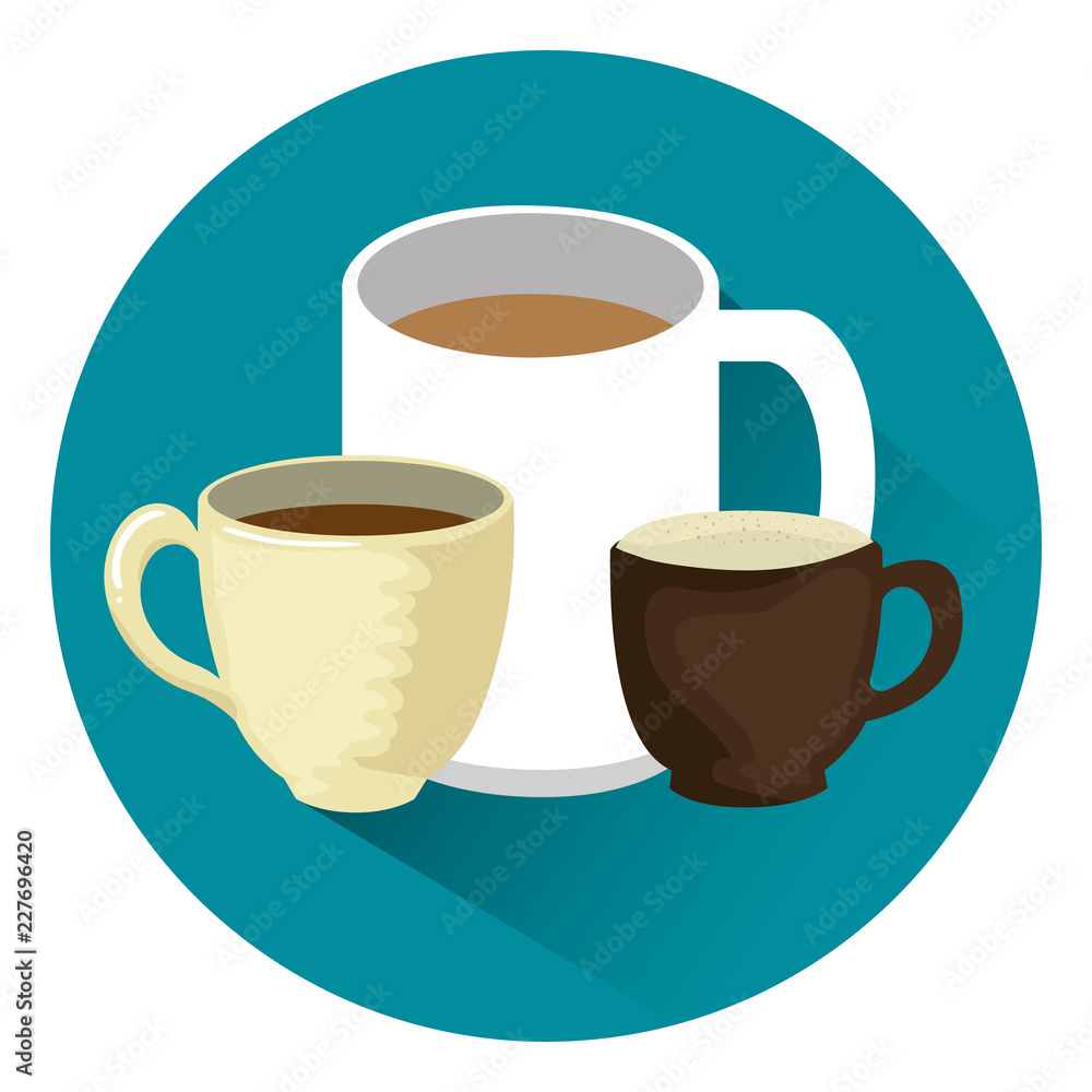 Obraz premium delicious coffee cups icons
