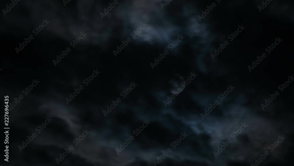 timelapse with moon moving between clouds