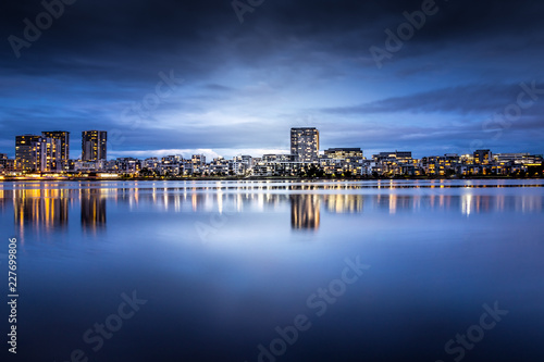 Photography Modern apartments in a medium density suburb along the river