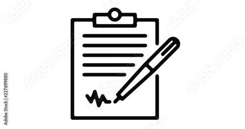 Contract line icon motion graphic animation with alpha channel.