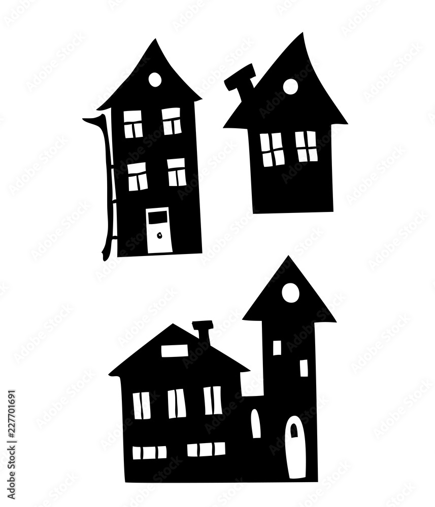  three vector houses