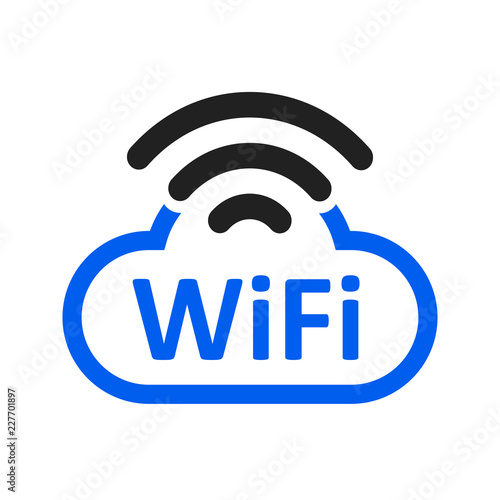 Free wifi logo zone in cloud – for stock
