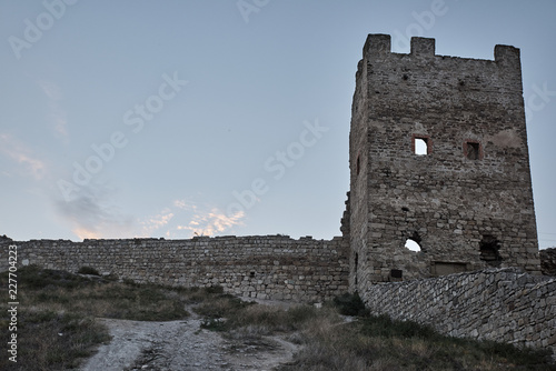 Russia. Crimea. Theodosius. Genoese fortress Kafa. Crisco Tower. Bottom view photo