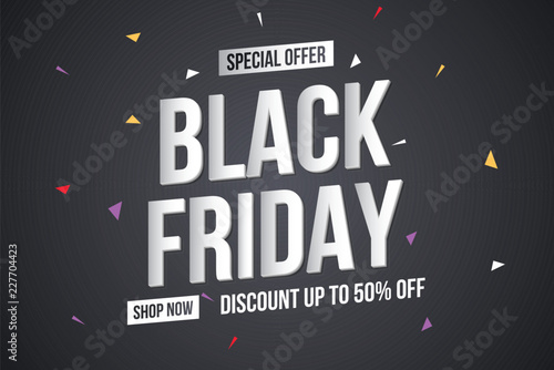 Black friday sale banner. Sale banner template design. Abstract banner. Vector illustration