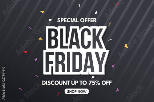 Black friday sale banner. Sale banner template design. Abstract banner. Vector illustration