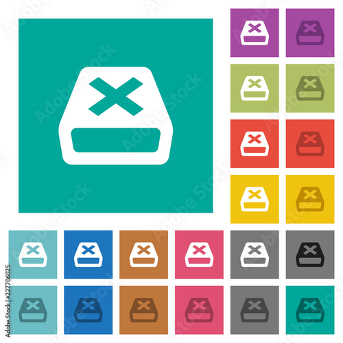 Uninstall square flat multi colored icons