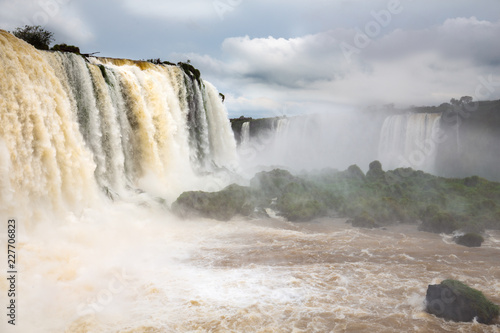Spectacular beautifull waterfall iguazu in the Brazilian site