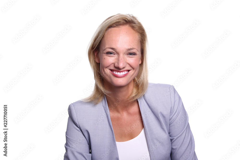 Commercial caucasian woman with blond hair Commercial caucasian woman with blond hair