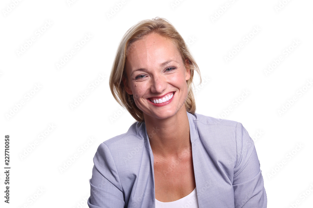 Commercial caucasian woman with blond hair Commercial caucasian woman with blond hair
