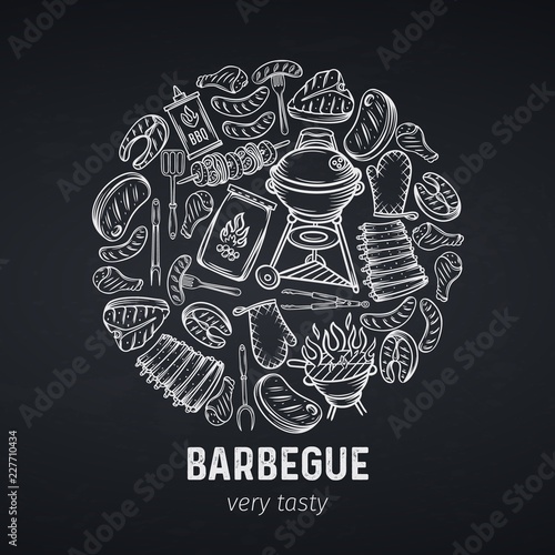 Barbecu banner, chalkboard style