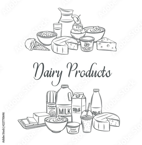 Dairy product banners, sketch